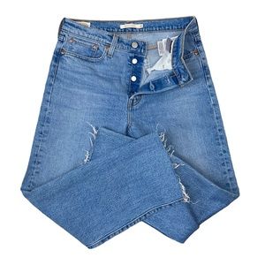 Levi's Premium Wedgie Straight Raw Hem Crop Jeans